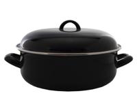 Braadpan emaille zwart 28cm 6,5 L - thumbnail