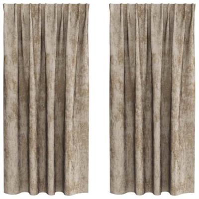 VidaXL Velvet gordijnen 2 pcs champagne 175 x 140 cm fluweel