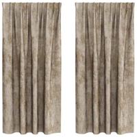 VidaXL Velvet gordijnen 2 pcs champagne 175 x 140 cm fluweel - thumbnail