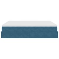 Ottoman bed met matrassen 180x200cm fluweel donkerblauw - thumbnail