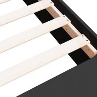 Bedframe bewerkt hout zwart 75x190 cm - thumbnail