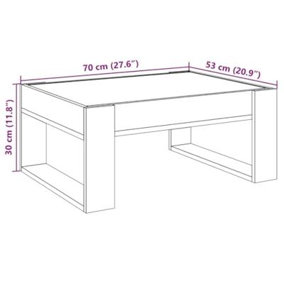 Salontafel met Infinity LED 70x53x30 cm wit Salontafel met Infinity LED 70x53x30 cm wit
