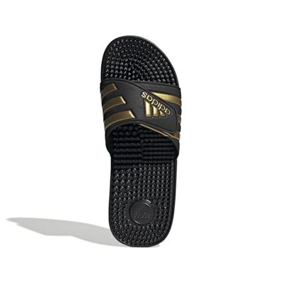 adidas Adissage Slippers Zwart Goud - thumbnail