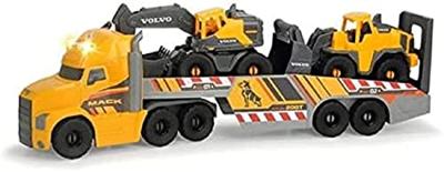 Dickie mack/volvo transporter met werkvoertuigen