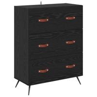 Hoge opbergkast met plank 2 pcs Zwart Eiken Bewerkt hout - thumbnail