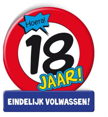 Wenskaart Verkeersbord 18 Jaar