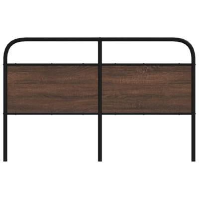 Hoofdbord 150 cm bewerkt hout en staal bruin eikenkleurig