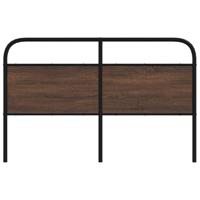 Hoofdbord 160 cm bewerkt hout en staal bruin eikenkleurig - thumbnail