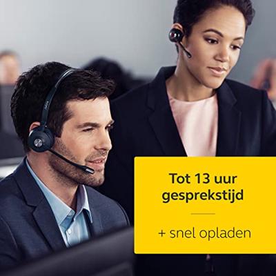 Jabra Engage 65 On-Ear Dect Mono Headset - Skype for Business gecertificeerde, draadloze hoofdtelefoon met ruisonderdrukking voor tafeltelefoons en softphones - zwart - EU-versie