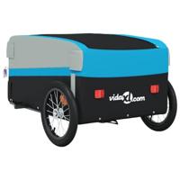 Fietstrailer 45 kg ijzer zwart en blauw - thumbnail