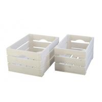 Transport Krat Hout Wit M - thumbnail