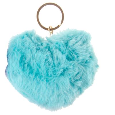 LG-Imports sleutelhanger fluffy hart blauw