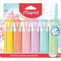 Markeerstift maped set à 6 pastel kleuren - thumbnail