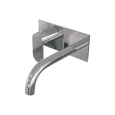 Brauer Chrome Edition Inbouw Wastafelmengkraan met Gebogen Uitloop en Afdekplaat Model C2 Chroom