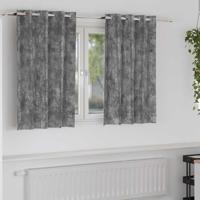 VidaXL Velvet gordijnen met gordijnen 2 pcs grijs 140 x 140 cm fluweel - thumbnail