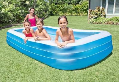 Intex opblaasbaar zwembad family pool blauw - thumbnail