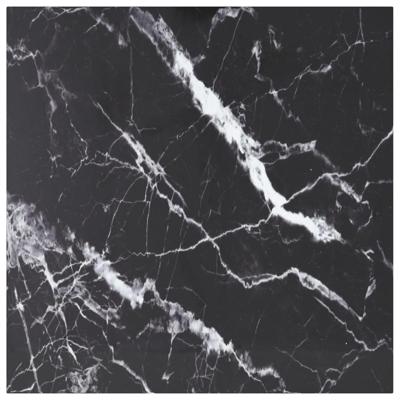 VidaXL Tafelblad 70x70 cm 6 mm gehard glas met marmeren design zwart