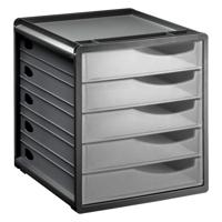 Rotho Spacemaker Bureau Ladenbak 5 Dichte Lades Transparant - thumbnail
