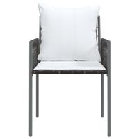 Tuinstoelen 4 st met kussens 54x61x83 cm poly rattan bruin - thumbnail