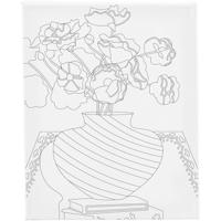 Creativ Company Schildercanvas met print, boeket in vaas, d: 1,6 cm, afm 24x30 cm, 360 gr, 1 stuk - thumbnail