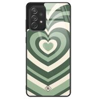 Samsung Galaxy A52 glazen hardcase - Hart swirl groen - thumbnail