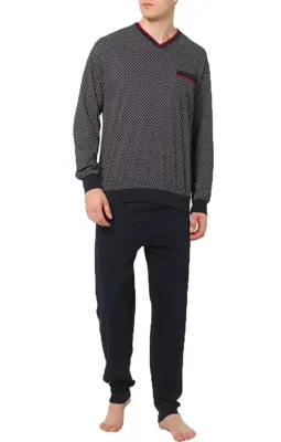 Gotzburg Pyjama met V-hals blauw