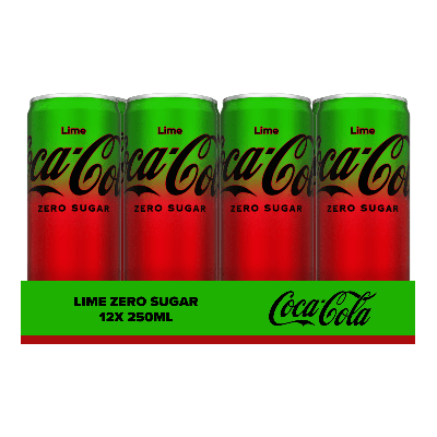 Coca Cola zero sugar lime blik (12x 250 ml)