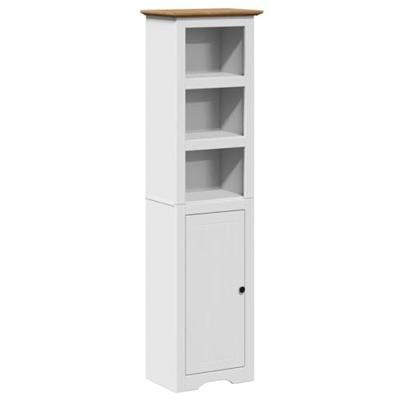 Badkamerkast BODO 44x30x160 cm wit en bruin