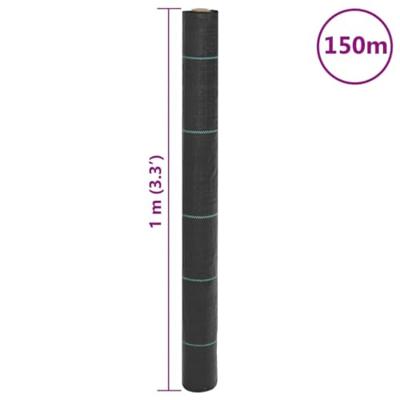 Worteldoek 1x150 m polypropeen zwart - thumbnail