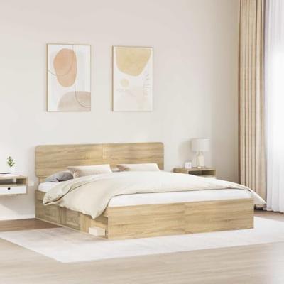Bedframe met hoofdeinde Sonoma 180 x 200 cm Massief grenenhout