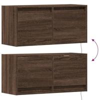 Tv-wandmeubel met LED-verlichting 80x31x35 cm bruin eikenkleur - thumbnail
