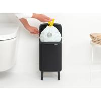 Brabantia Bo hi afvalemmer 4 liter met kunststof binnenemmer matt black - thumbnail