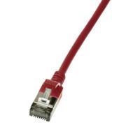LogiLink CQ9024S RJ45 Netwerkkabel, patchkabel CAT 6A U/FTP 0.50 m Rood Extreem dun, Vlambestendig, Flexibel, Folie afscherming, Halogeenvrij, Snagless, - thumbnail