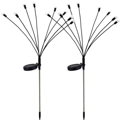 LED&apos;s Light Tuinverlichting met vuurvliegjes effect - Werkt op zonne-energie - Draadloos - Set van 2 stuks