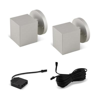 Uitbreidingsset LED-wandlamp Noki down zilver 12V - 2 spots