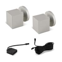 Uitbreidingsset LED-wandlamp Noki down zilver 12V - 2 spots - thumbnail