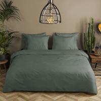 HIP Dekbedovertrek "uni dessin" - Groen - (240x200/220 cm) - Katoen Satijn - thumbnail