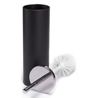 MSV Toiletborstel in houder|wc-borstel - metaal - zwart - 38 cm - thumbnail