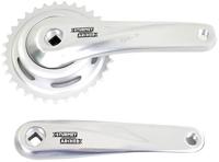 SturmeyArcher Sunrace crankstel 33t, cranklengte 170mm. zilver, aluminium, spieloos - thumbnail