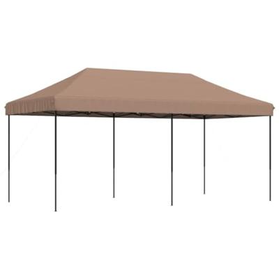 Partytent inklapbaar pop-up 580x292x315 cm bruin - thumbnail