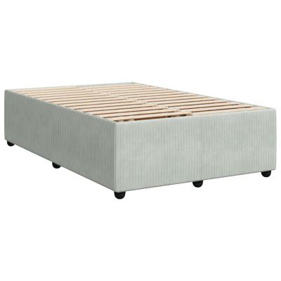 Boxspring met matras fluweel lichtgrijs 140x190 cm