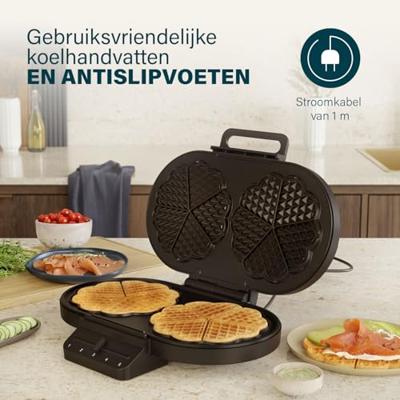 Princess neu Dubbel wafelijzer Anti-aanbaklaag, BPA-vrij, Oververhittingsbeveiliging Zwart Princess neu Dubbel wafelijzer Anti-aanbaklaag, BPA-vrij, Oververhittingsbeveiliging Zwart