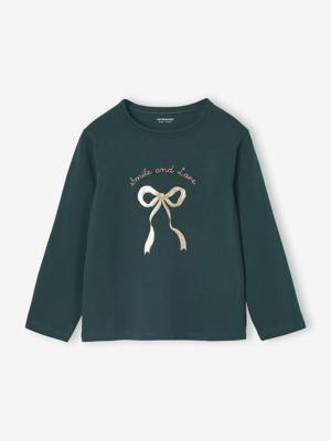 Meisjes-T-shirt met lange mouwen en metallic animatie dennen Meisjes-T-shirt met lange mouwen en metallic animatie dennen