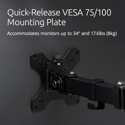 Kensington SmartFit Ergo monitorarm, met uitschuifbare arm, dubbel, zwart - thumbnail
