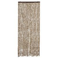 VidaXL Vliegengordijn 56x185 cm chenille beige en bruin - thumbnail