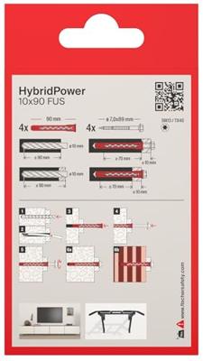 Fischer 577392 HybridPower Deuvelset 90 mm 4 stuk(s)