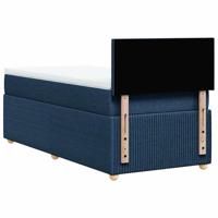 Boxspring met matras stof blauw 90x190 cm - thumbnail