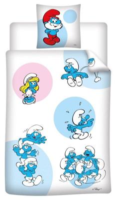 Dekbedovertrek smurfen katoen 140 x 200 cm 63x63cm