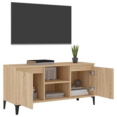 VidaXL Tv-meubel met metalen poten 103,5x35x50 cm sonoma eikenkleurig