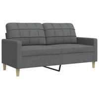 3-delige Loungeset met sierkussens stof donkergrijs - thumbnail